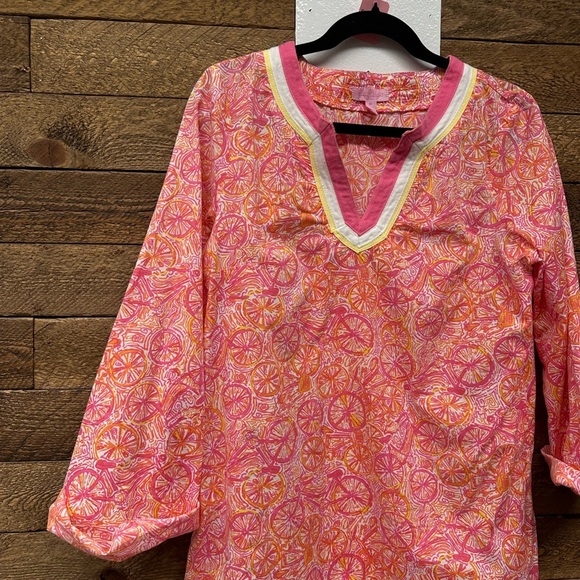 Lilly Pulitzer Pink Citrus Print Cotton Tunic Dress Size M - Picture 2 of 7